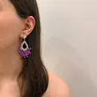 گوشواره نگینی جواهری بنفش کد GO00305