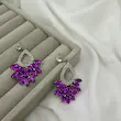 گوشواره نگینی جواهری بنفش کد GO00305