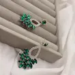 گوشواره اشکی نگینی جواهری سبز سلطنتی کد GO00310