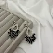 گوشواره اشکی نگینی جواهری مشکی کد GO00311