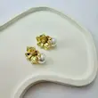گوشواره طلایی فشن طرح گلبرگ کوبیده‌شده کوچک کد GO00343