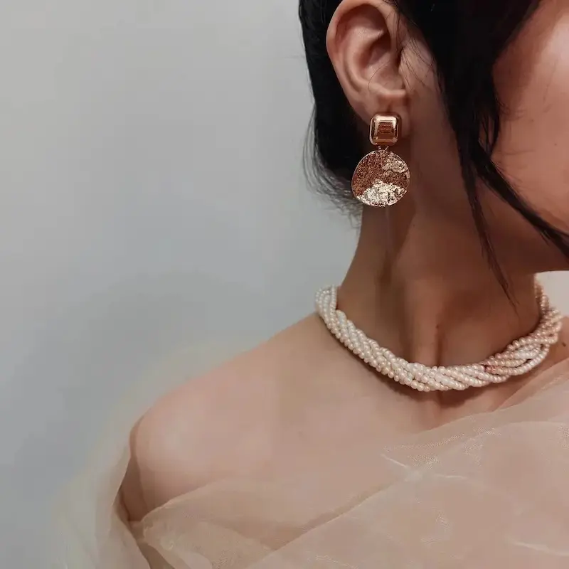 گوشواره طلایی فشن دفرمه کد GO00349