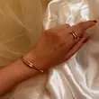 ست بنگل و انگشتر طلایی مدل میخی ژوپینگ