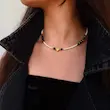 گردنبند مرواریدی سفید مشکی آویز قلب کد GA00215