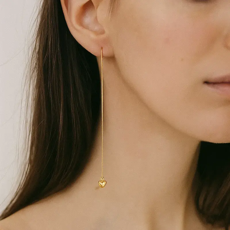 گوشواره قلبی طلایی دخترانه و زنانه