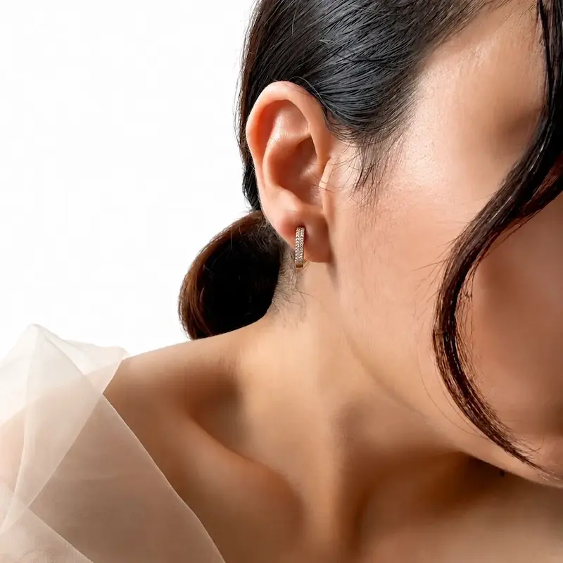 خرید گوشواره مستطیلی نگین‌دار ژوپینگ ضدحساسیت