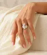 انگشتر نقره ای طرح برگ فشن