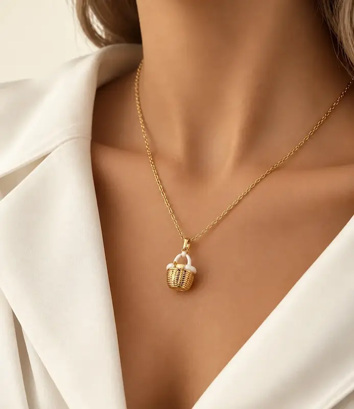 گردنبند طرح سبد کد GA00306
