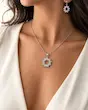 ست گردنبند و گوشواره نقره ای دخترانه و زنانه