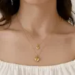 گردنبند دوتایی طلایی ژوپینگ مدل عشق