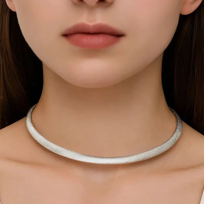 طوق نقره‌ای زنانه نقره ریز