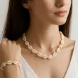 ست گردنبند دستبند صدفی