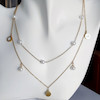 گردنبند دوقلو طلایی مرواریدی استیل