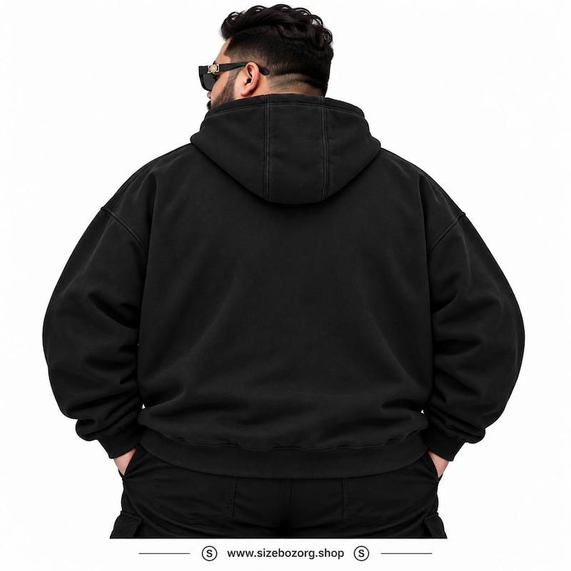 نمای پشت سویشرت مشکی مردانه Urban Classics با کلاه