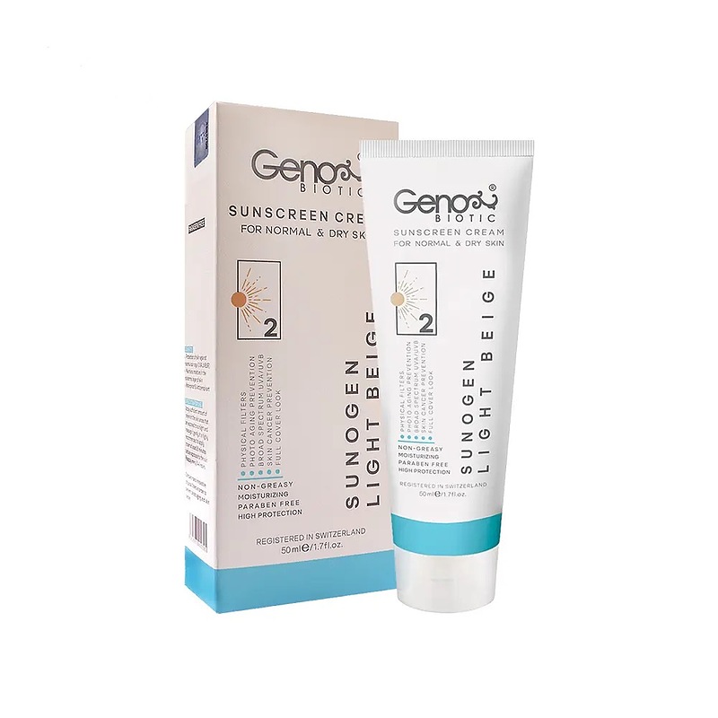 ضدآفتاب ژنوبایوتیک رنگی پوست خشک و معمولی SPF50/ضد آفتاب7036
