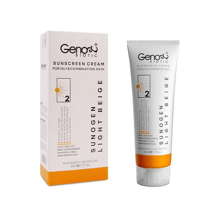 ضدآفتاب ژنو ژنوبایوتیک رنگی و بی رنگ پوست چرب و مختلط SPF50/ضد آفتاب7037