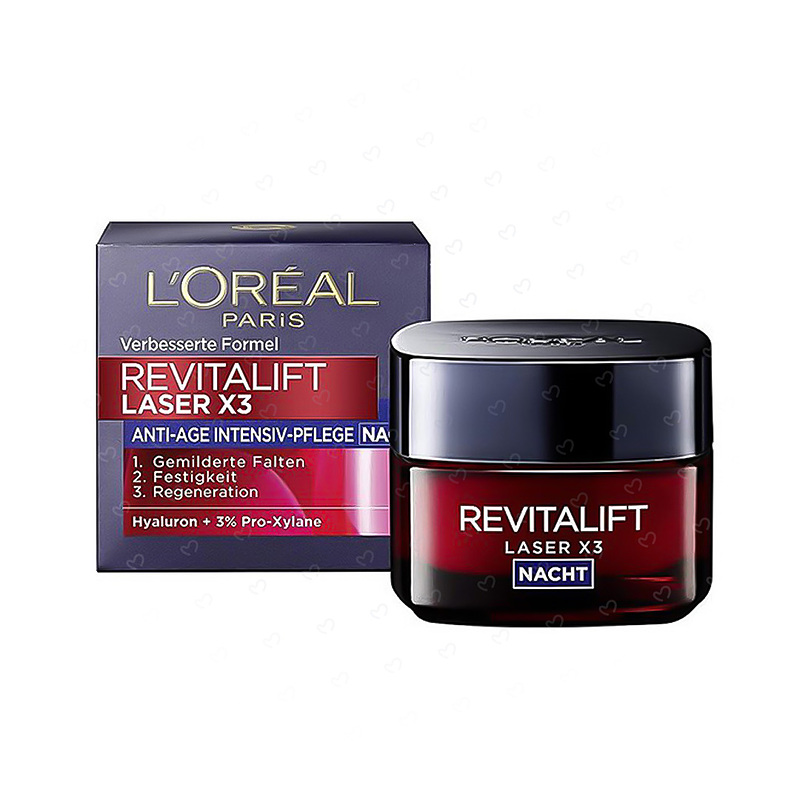 کرم ضد چروک و لیفت قوی شب لورال مدل Revitalift Laser x3 مناسب سن +35 حجم 50 میلی لیتر