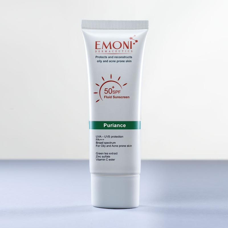 کرم ضد آفتاب فلوئید بی رنگ پوست چرب امونی