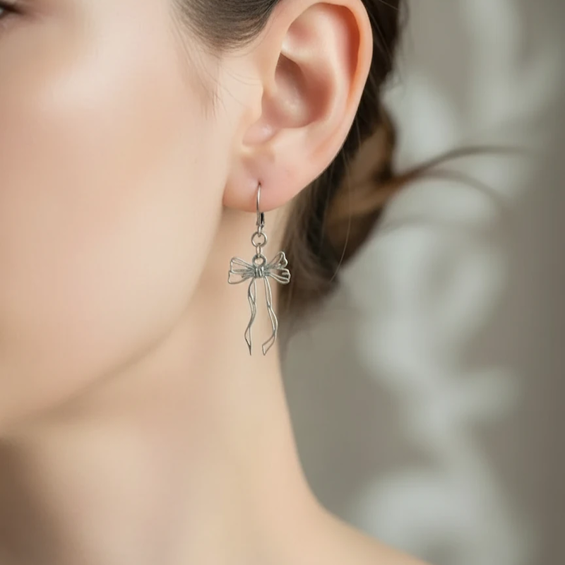 گوشواره پاپیونی استیل 0509