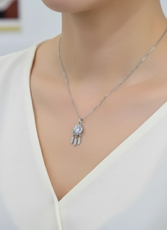 گردنبند دریم کچر نگین سفید ۰۲۳۷