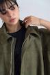 جکت جیر زیتونی Suede دو حالته