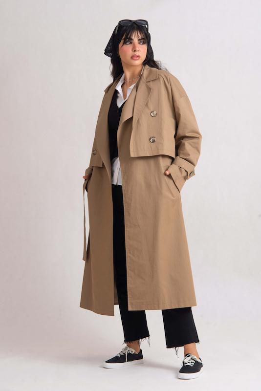 ترنچ کت خاکی زیتونی Kay سه حالته