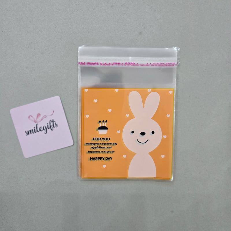 سلفون خرگوش زرد 10 در 10 _ پک 20 الی 100 عددی