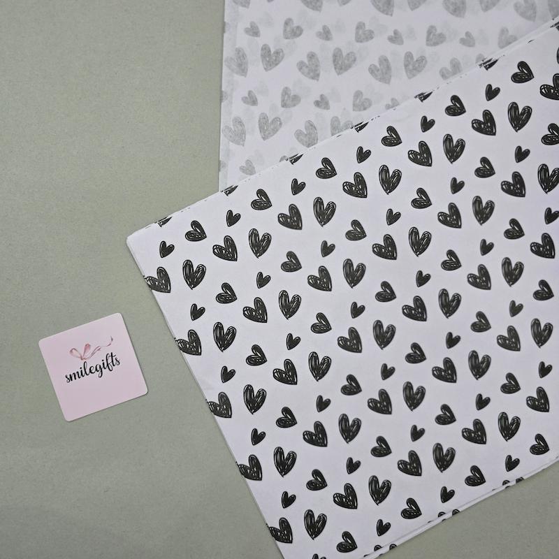 کاغذ پوستی قلب مشکی_سایز 25*70_  پک10 الی 200 عددی