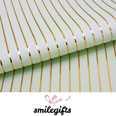 کاغذ کادو گلاسه زرکوب سفید طرح دار ( در بسته 10 عددی)