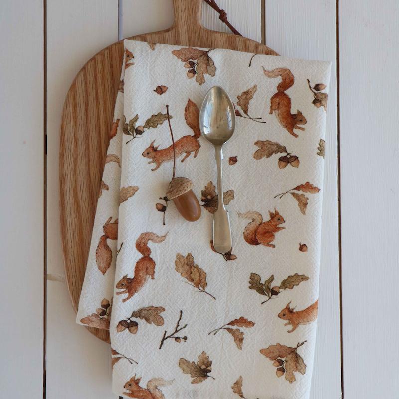 دستمال آشپزخانه بلوط و سنجاب