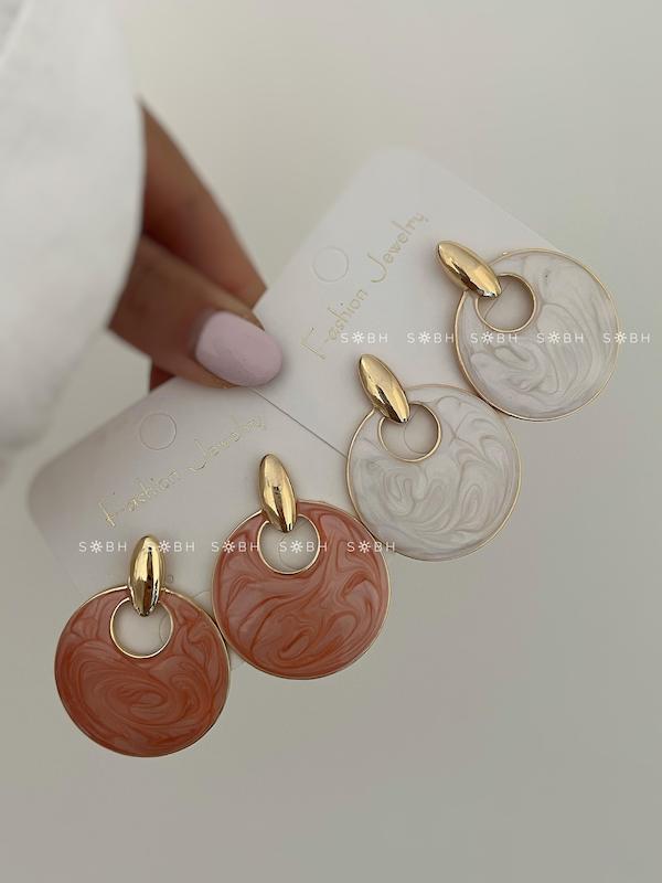 گوشواره دایره میناکاری 