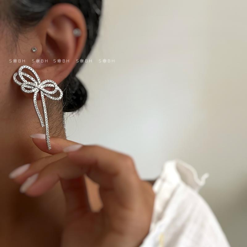 گوشواره جواهری پاپیون 
