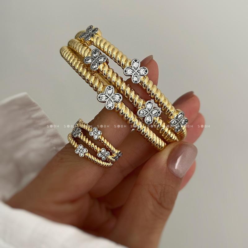 نیم ست طرح طلا گل دار سه لاین 