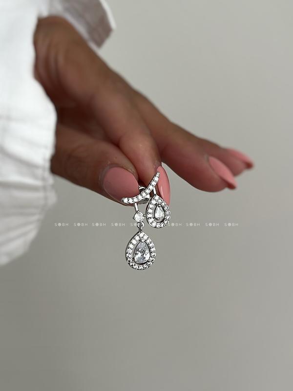 گوشواره جواهری دو اشکی 