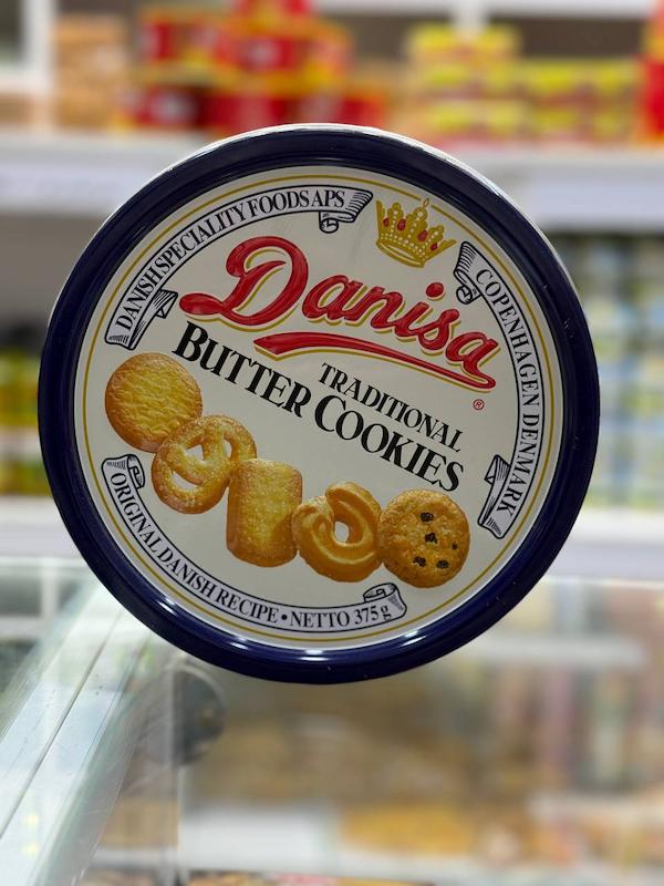 بیسکویت کره‌ای دانیسا (Danisa Traditional Butter Cookies) — قوطی فلزی — ۳۷۵ گرم