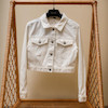 کت جین کراپ سفید | White Cropped Denim Jacket