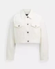 کت جین کراپ سفید | White Cropped Denim Jacket