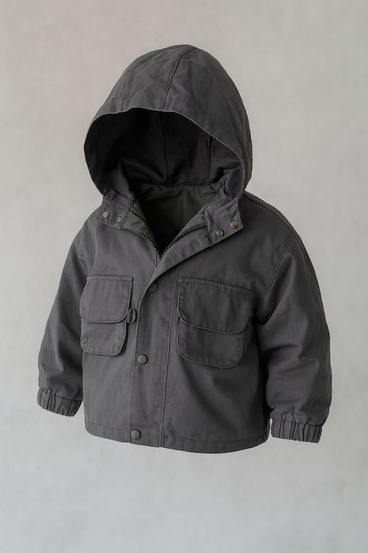 سوئیشرت کتان آستر دار | Kids Hooded Utility Jacket