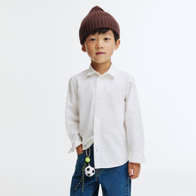 پیراهن کتان آستین بلند H&M