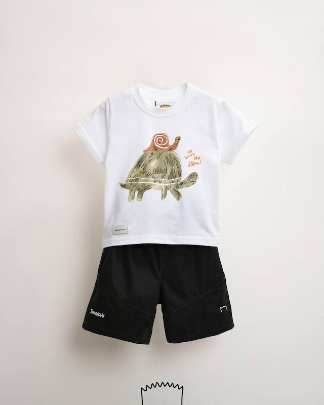 ست تیشرت شلوارک بچگانه مدل لاک پشت