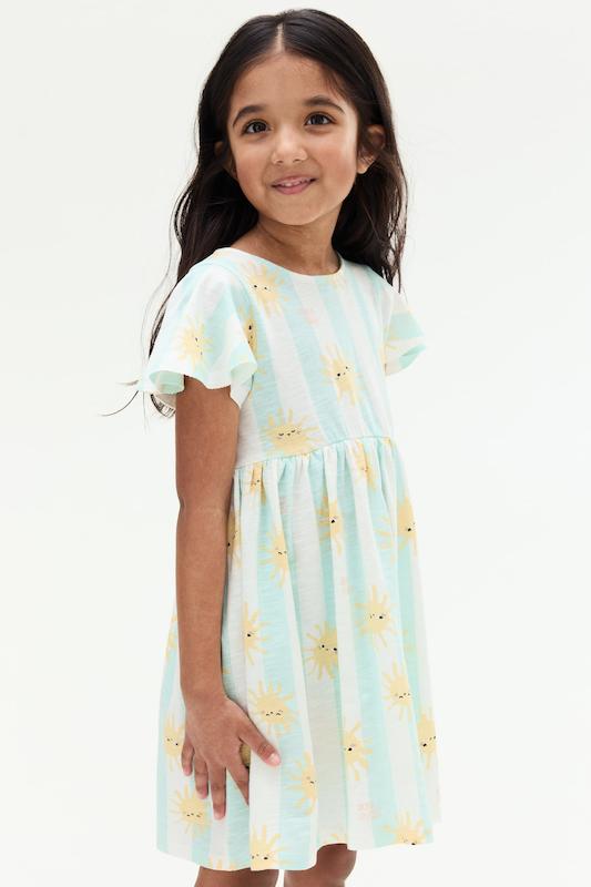 سارافون دخترانه نخ پنبه H&M طرح خورشید