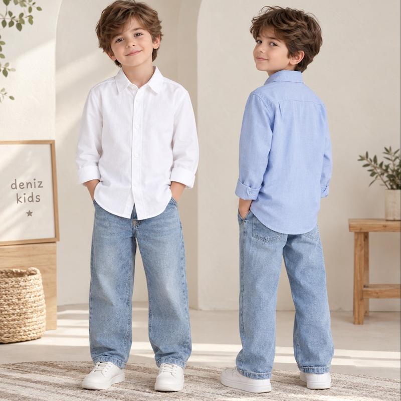پیراهن کتان آستین بلند H&M