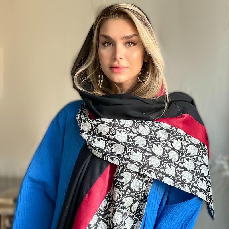 شال مشکی سفید 🌹