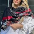 شال مشکی حاشیه چرخکاری