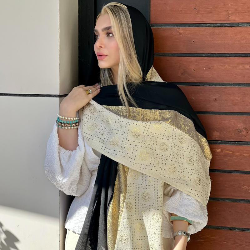 شال مشکی طلایی 🖤✨