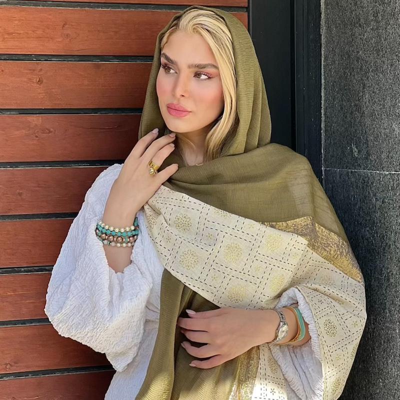 شال زیتونی طلایی 🫒