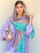 شال بنفش آینه کاری هندی 💜