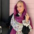 شال ارغوانی 🌸✨🩷