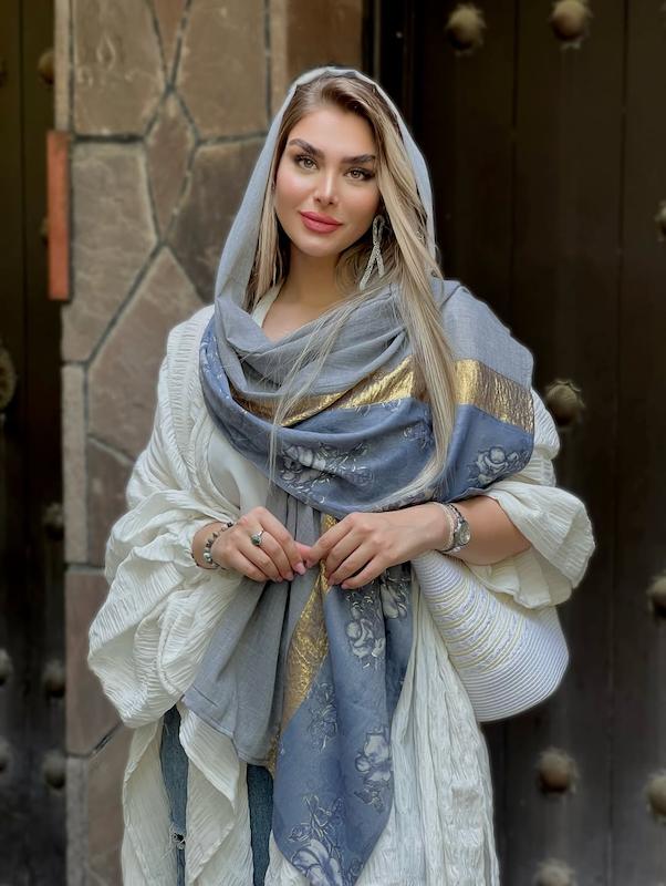 شال طوسی طلایی ✨🩶