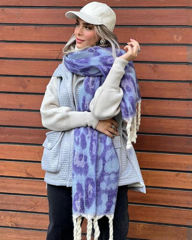 Big scarf  - بیگ اسکارف پلنگی ( رنگبندی ) 🧣 